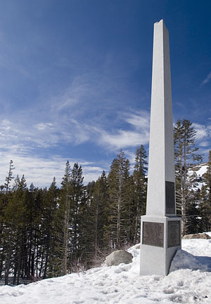 Snowshoe Thompson Memorial in the Carson Pass, California