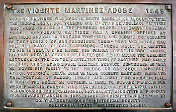 Commemorative Plaques for Vicente Mart&iacute;nez Adobe and John Muir House