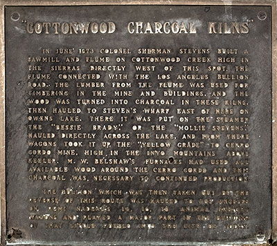 California Historical Landmark 537: Cottonwood Charcoal Kilns in Cartago