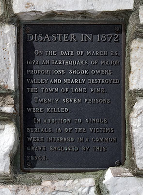 California Historical Landmark 507: Earthquake Victims Grave in Lone Pine