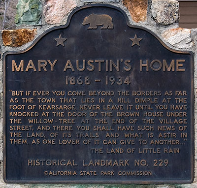 California Historical Landmark 229: Mary Austin Home in Independence, California