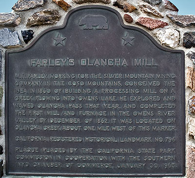 California Historical Landmark 796: Farley&rsquo;s Olancha Mill Site in Olancha, California