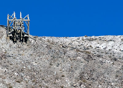 Saline Valley Salt Tram Tower Above Ghost town of Swansea, California
