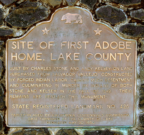 Site of First Adobe Home in Lake County, California