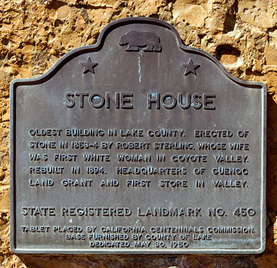 Stone House Plaque in Lake County