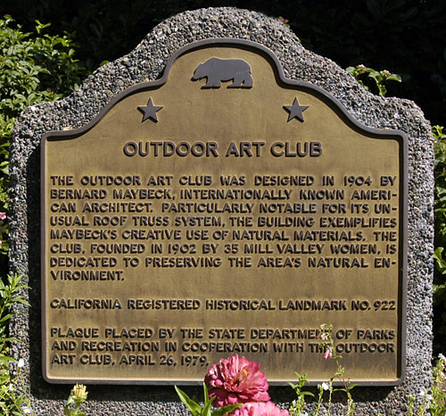 Outdoor Art Club Commemorative Plaque