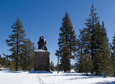 Donner Monument in the Sierra Nevada Mountains