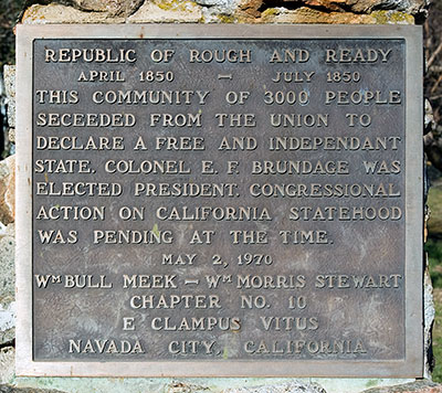 Republic of Rough and Ready in Nevada County, California