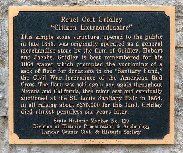 Nevada Historic Marker 119: Reuel Colt Gridley