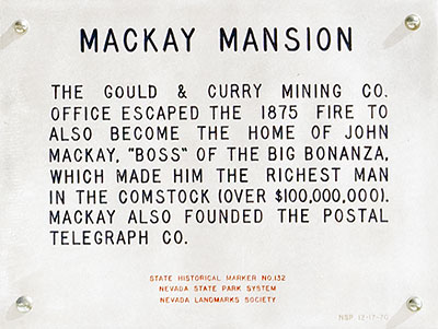 Mackay Mansion in Virginia City, Nevada