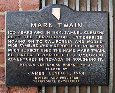 Mark Twain in Virginia City, Nevada