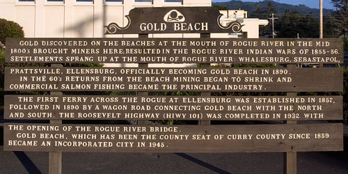 Oregon Historical Marker: Gold Beach