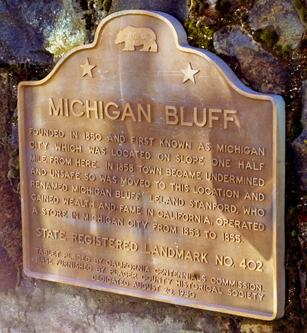 Town of Michigan Bluff in Placer County, California