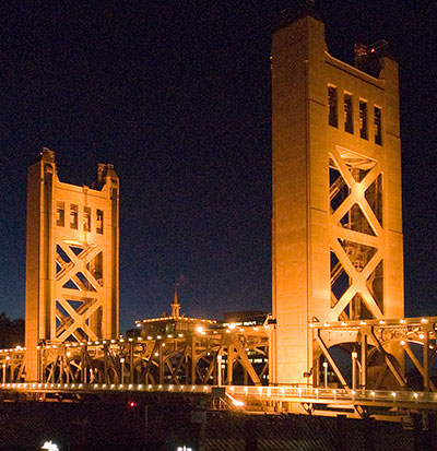 Tower Bridge in Sacramento, California