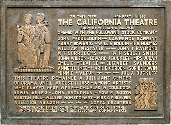 California Theatre Commemorative Plaque