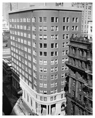 San Francisco Landmark 297: Crocker National Bank building in 1962 clad in terra cotta.