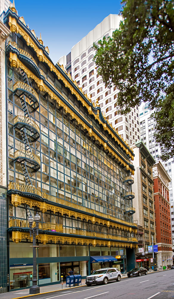 The Hallidie Building was designed by Willis Polk and built in 1917.