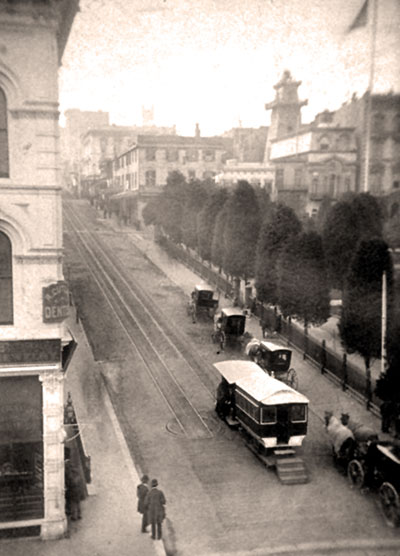 Site of the Eastern Terminus of Clay Street Hill Railroad Circa 1860