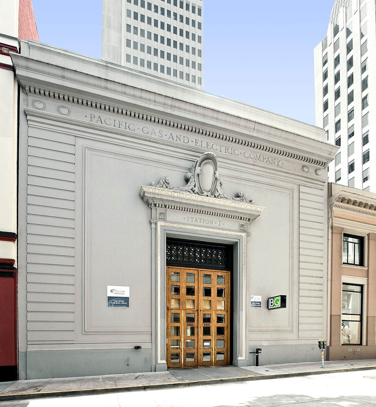 The PG&E Substation J was designed by Frederick H. Meyer and built in 1914.