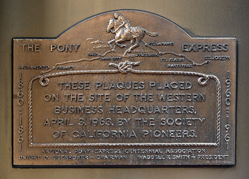 California Landmark 696: Site of Western Headquarters of Russell, Majors, and Waddell