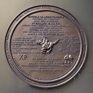 California Landmark 696: Site of Western Headquarters of Russell, Majors, and Waddell