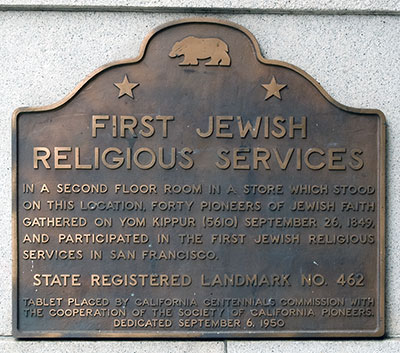 California Landmark 462: Site of First Jewish Religious Services ... California Landmark 462: Site of First Jewish Religious Services ...