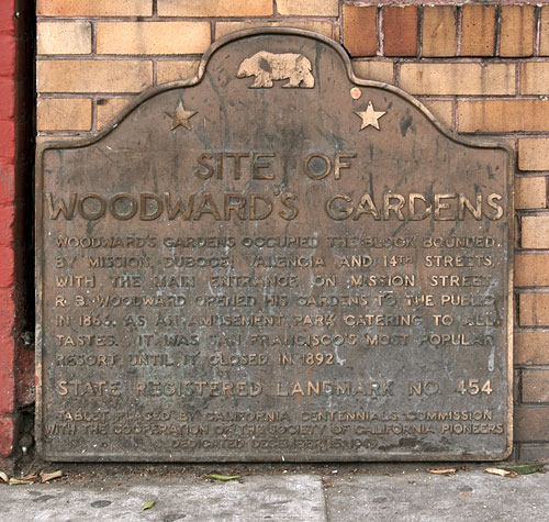 California Landmark 454: Site of Woodward's Gardens in San Francisco