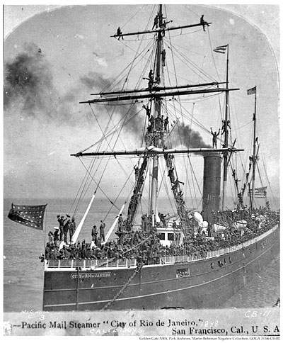 SS City of Rio de Janeiro Mail Steamer in 1898