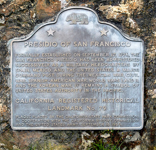 Presidio of San Francisco Commemorative Plaque