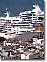 Cruise Ships Viewed From Crest of Russian Hill