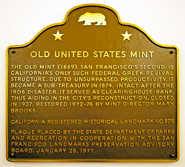 Old United States Mint Commemorative Plaque