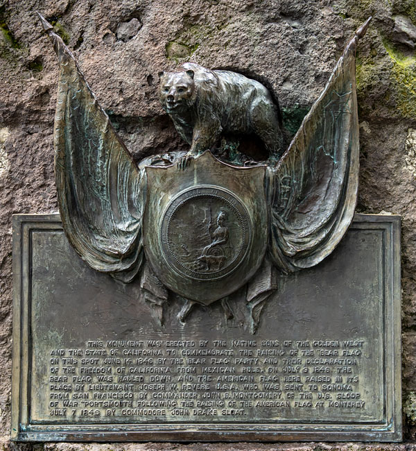 California Historical Landmark #7: Bear Flag Monument in Sonoma Plaza California Historical Landmark #7: Bear Flag Monument in Sonoma Plaza