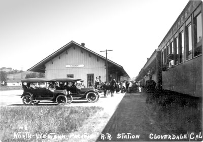 National Register #76000536: Cloverdale Railroad Station  in Early 1920s