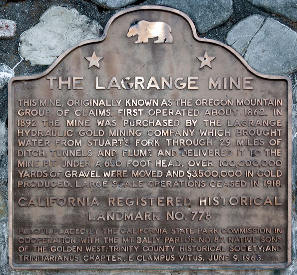 California Historical Landmark #778: La Grange Mine